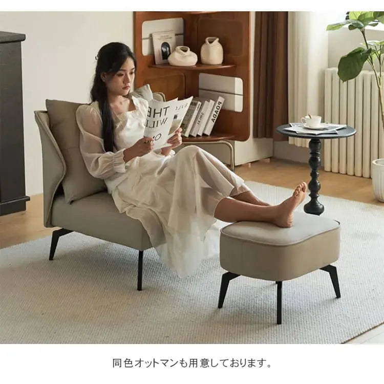 ソファー ライトグレー オレンジ ブラウン エアレザー シリコンフィル 天然木 dlo-066