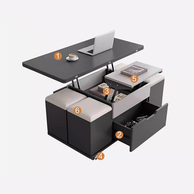 高級感たっぷり!MDF集成材とPUレザーのスタイリッシュセンターテーブル fajf-958