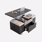 高級感たっぷり!MDF集成材とPUレザーのスタイリッシュセンターテーブル fajf-958