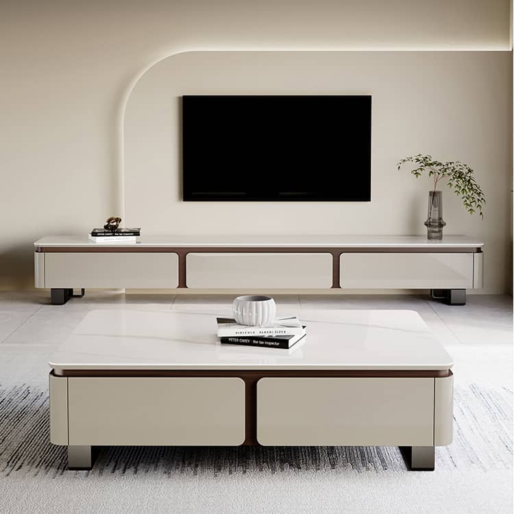 ラグジュアリーなデザイン!セラミック×パイン材のセンターテーブル - 上質な多層板とスチール脚使用 faml-307