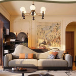 アッシュ材パイン使用 モダンデザイン ソファー | 優雅な曲線と快適性を両立 | リビングルームにぴったり fbgym-4749