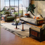 アッシュ材パイン使用 モダンデザイン ソファー | 優雅な曲線と快適性を両立 | リビングルームにぴったり fbgym-4749