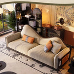 アッシュ材パイン使用 モダンデザイン ソファー | 優雅な曲線と快適性を両立 | リビングルームにぴったり fbgym-4749