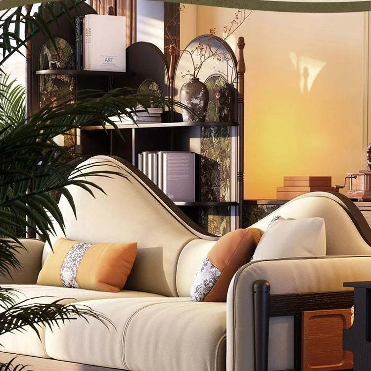 アッシュ材パイン使用 モダンデザイン ソファー | 優雅な曲線と快適性を両立 | リビングルームにぴったり fbgym-4749