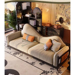 アッシュ材パイン使用 モダンデザイン ソファー | 優雅な曲線と快適性を両立 | リビングルームにぴったり fbgym-4749