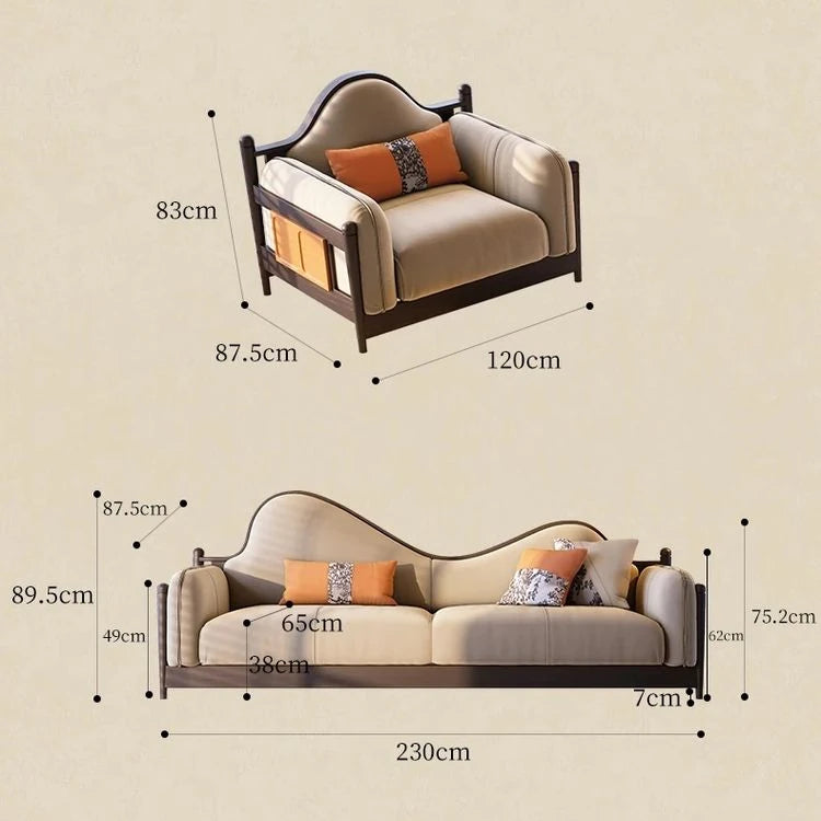 アッシュ材パイン使用 モダンデザイン ソファー | 優雅な曲線と快適性を両立 | リビングルームにぴったり fbgym-4749