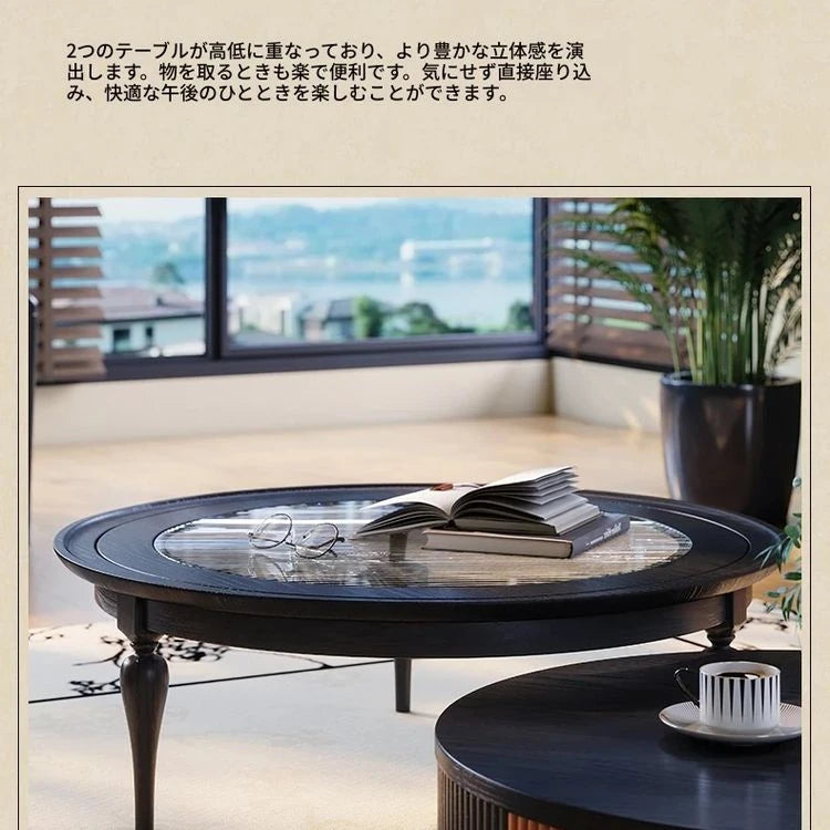 アッシュ材とガラスのセンターテーブル|スタイリッシュなリビングルームに最適なデザイン家具 fbgym-4750