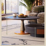 アッシュ材とステンレス製のスタイリッシュなセンターテーブル | モダンデザインでリビングを華やかに演出 fbgym-4751