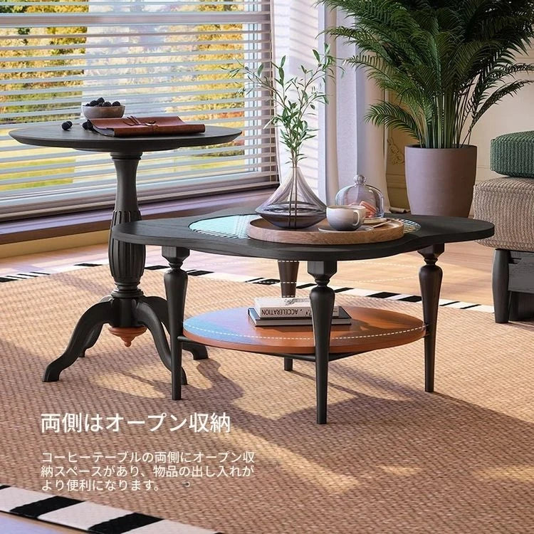 アッシュ材ガラスセンターテーブル|丸みを帯びたデザインでスタイリッシュなリビング空間を演出【サイズ:28.3インチ】 fbgym-4752