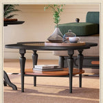 アッシュ材ガラスセンターテーブル|丸みを帯びたデザインでスタイリッシュなリビング空間を演出【サイズ:28.3インチ】 fbgym-4752