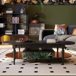 アッシュ材ガラスセンターテーブル - エレガントなリビングルームを演出するスタイリッシュなインテリア家具 fbgym-4753