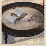 アッシュ材ガラスセンターテーブル - エレガントなリビングルームを演出するスタイリッシュなインテリア家具 fbgym-4753