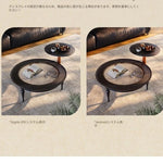 アッシュ材ガラスセンターテーブル - エレガントなリビングルームを演出するスタイリッシュなインテリア家具 fbgym-4753