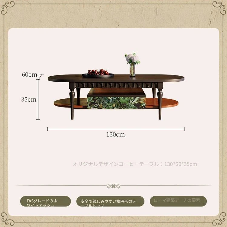 アッシュ材製センターテーブル|シンプルでエレガントなデザイン|リビングにぴったりなアイテム|幅60cm fbgym-4754