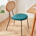 チェリー材とラタン使用の高級ベルベットチェア2脚 fcp-1285