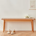 「おしゃれなデザイン!チェリー材と綿麻製の高品質スツール」 fcp-1286