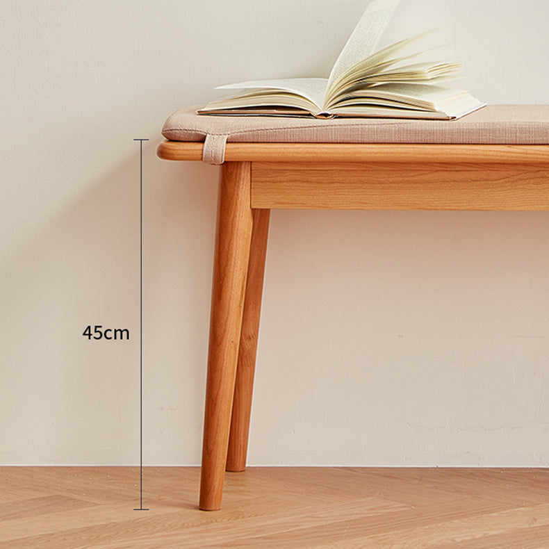 「おしゃれなデザイン!チェリー材と綿麻製の高品質スツール」 fcp-1286