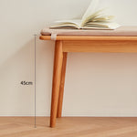 「おしゃれなデザイン!チェリー材と綿麻製の高品質スツール」 fcp-1286