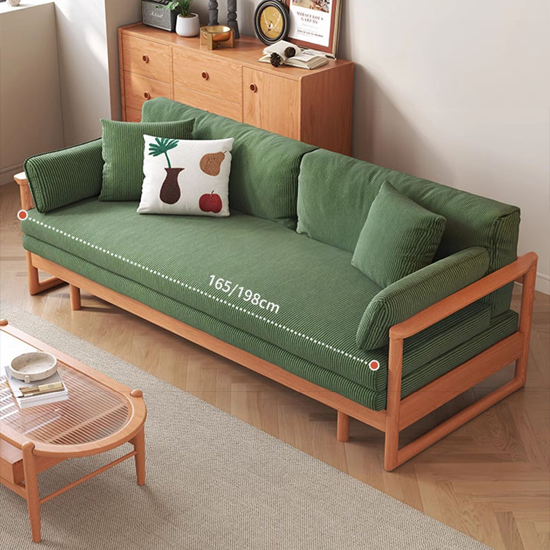 高級チェリー材&ケヤキ仕様コーデュロイソファー | エレガンスと快適を極めた一品 fcp-1289