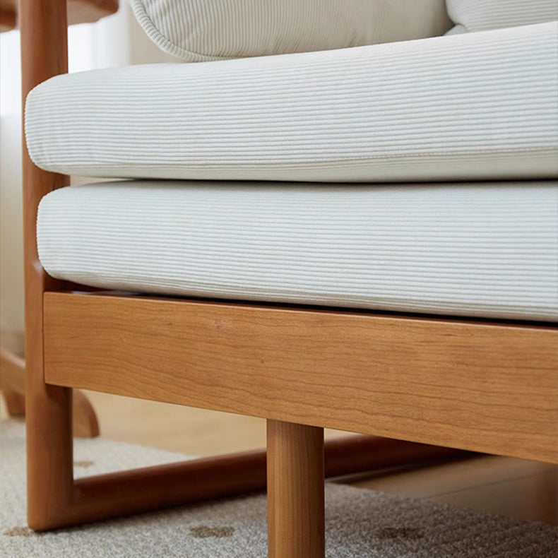 高級チェリー材&ケヤキ仕様コーデュロイソファー | エレガンスと快適を極めた一品 fcp-1289