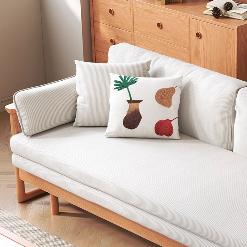 高級チェリー材&ケヤキ仕様コーデュロイソファー | エレガンスと快適を極めた一品 fcp-1289