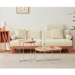 ガラスとチェリー材のエレガントなセンターテーブル モダンデザインfcp-1290