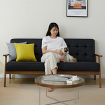 アッシュ材&合成皮革 高級ソファー - おしゃれで快適なリビングの主役 fcp-1304