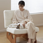 【高級ソファー】チェリー材使用、ダウン&シリコンフィル詰め、極上のシープボア仕上げ fcp-1305