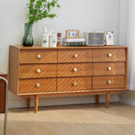 高級チェリー材使用 多層板&銅製 キャビネット - モダンデザイン 収納家具 fcp-1309