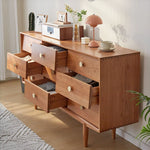 高級チェリー材使用 多層板&銅製 キャビネット - モダンデザイン 収納家具 fcp-1309