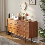 高級チェリー材使用 多層板&銅製 キャビネット - モダンデザイン 収納家具 fcp-1309