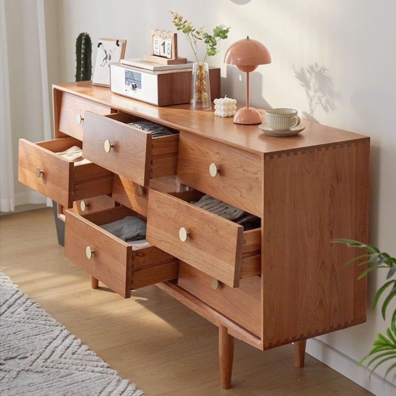 高級チェリー材使用 多層板&銅製 キャビネット - モダンデザイン 収納家具 fcp-1309