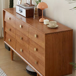 高級チェリー材使用 多層板&銅製 キャビネット - モダンデザイン 収納家具 fcp-1309