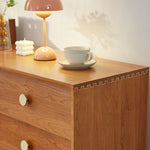 高級チェリー材使用 多層板&銅製 キャビネット - モダンデザイン 収納家具 fcp-1309