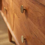 高級チェリー材使用 多層板&銅製 キャビネット - モダンデザイン 収納家具 fcp-1309