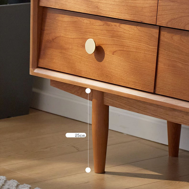 高級チェリー材使用 多層板&銅製 キャビネット - モダンデザイン 収納家具 fcp-1309