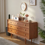 高級チェリー材使用 多層板&銅製 キャビネット - モダンデザイン 収納家具 fcp-1309