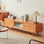 「天然チェリー材とケヤキ使用 高級ガラス&銅装飾のオシャレなテレビ台」 fcp-1310