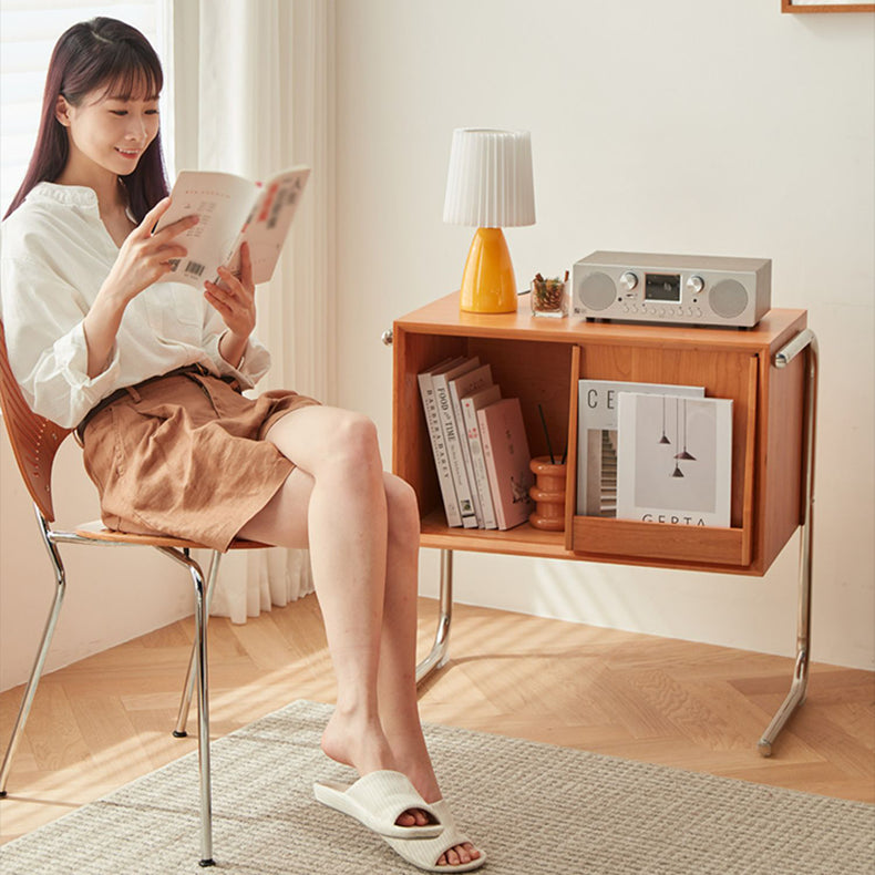 高級キャビネット|チェリー材とステンレスの美リシックデザイン fcp-1314