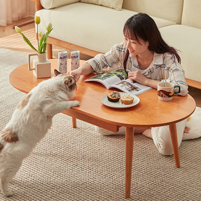 チェリー材&銅 センターテーブル 高級感溢れるデザイン fcp-1316