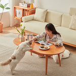 チェリー材&銅 センターテーブル 高級感溢れるデザイン fcp-1316