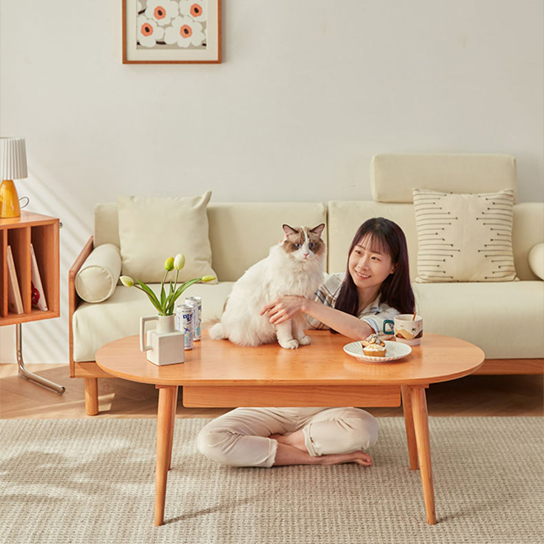 チェリー材&銅 センターテーブル 高級感溢れるデザイン fcp-1316