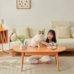 チェリー材&銅 センターテーブル 高級感溢れるデザイン fcp-1316