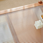 チェリー材×強化ガラス×ラタンの高級センターテーブル - モダンデザイン&耐久性抜群 fcp-1320