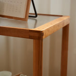 チェリー材 ガラス 銅製 センターテーブル | 高級感とエレガントなデザイン fcp-1326