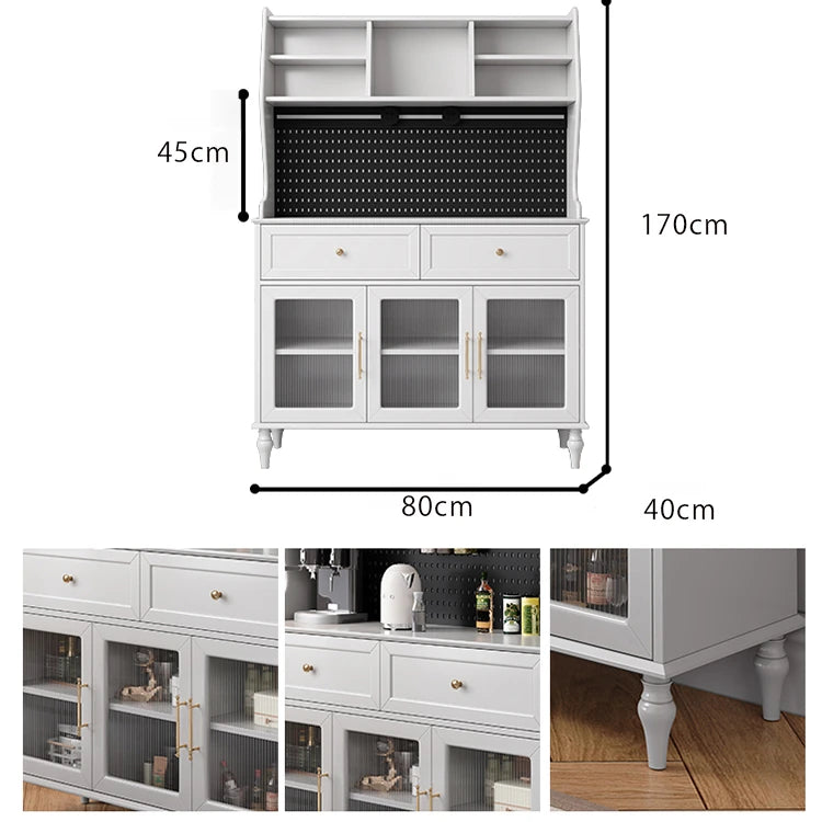スタイリッシュな黒キャビネット| 多層板とガラス製 | ダイニングやリビングに最適 | おしゃれな収納ソリューション fcr-4814