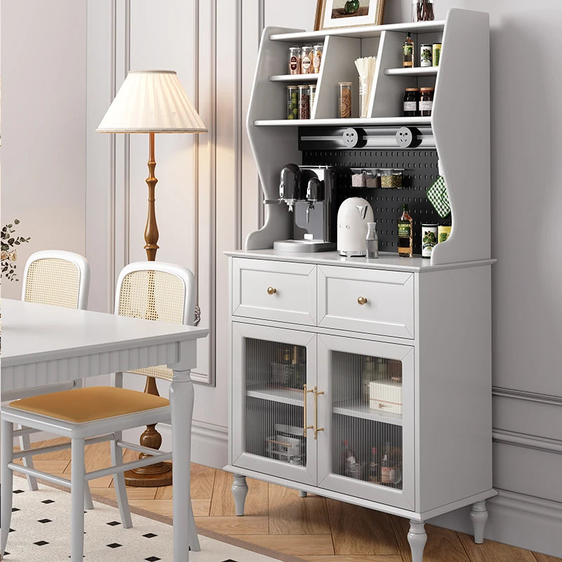 スタイリッシュな黒キャビネット| 多層板とガラス製 | ダイニングやリビングに最適 | おしゃれな収納ソリューション fcr-4814