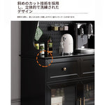 スタイリッシュな黒キャビネット| 多層板とガラス製 | ダイニングやリビングに最適 | おしゃれな収納ソリューション fcr-4814