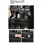 スタイリッシュな黒キャビネット| 多層板とガラス製 | ダイニングやリビングに最適 | おしゃれな収納ソリューション fcr-4814