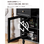 スタイリッシュな黒キャビネット| 多層板とガラス製 | ダイニングやリビングに最適 | おしゃれな収納ソリューション fcr-4814